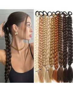 24 Inch Synthetic Long Braided Ponytail Hair Extensions For Women High Temperature Fiber Hair Accessories