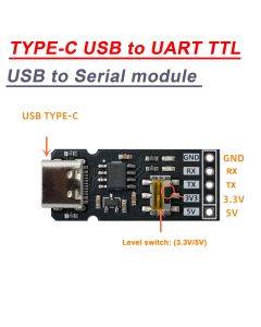 CH340N TYPE-C USB To UART TTL / USB TO Serial Port Communication Module 3.3V 5V Level RX/TX Download Debugging Tools Brush Line