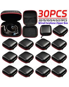 25-1PCS Earphone Storage Bag Data Cable Headset Box Portable Travel Earphones Storage Case Earphone Zipper Bag Accessories