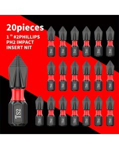 20pcs Tungsten Steel Strong Magnetic Coil Electric Screwdriver With Cross Head Electric Screwdriver, High Hardness Hand Electric