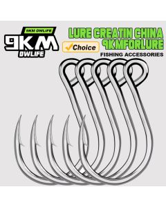 9KM Fishing Hooks 25Pcs Fishing Jigging Hook Carp Eye Worm Barbed Inline Hooks Saltwater High Carbon Steel Fishing Accessories