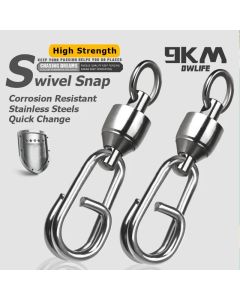 9KM Fishing Swivels Snap Clips Ball Bearing Swivel Saltwater 25~100Pcs Heavy Duty Stainless Steels Fishing Connectors-Exclusive