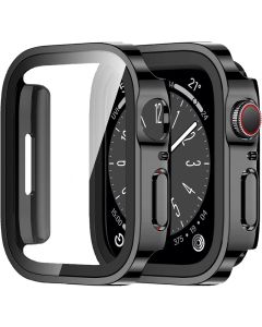 Glass+Case For Apple Watch 7 8 45mm 41mm 49mm 44mm 40mm straight edge Screen Protector Cover Case iWatch 4 5 SE 6 7 8 Ultra 49mm