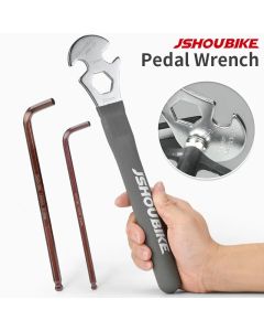 JSHOU BIKE Bicycle Pedal Wrench Overhaul Install Spanner Bike Repair Service Tool Long Handle Extra Thickness 15mm Cycling