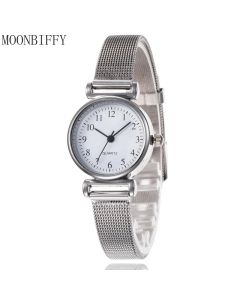 Fashion Watches for Women Female Watches Clock Luxury Wrist Watch White Stainless Steel Band Classic Quartz Watches Daily Gifts