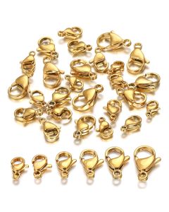 10-30Pcs Stainless Steel Gold Plated Lobster Clasp Claw Clasps For Bracelet Necklace Chain Diy Jewelry Making Findings Supplies