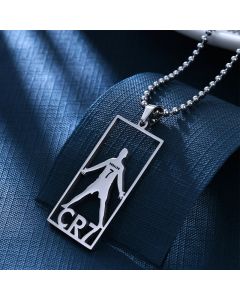 HNSP Stainless Steel Cristiano Ronaldo Lionel Messi Pendant Chain Necklace For Men Soccer CR7 Accessories