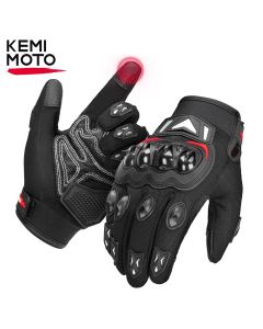 KEMITOUR Summer Motorcycle Gloves CE Touch Screen Sports Moto Luvas Protective MTB Guantes Gloves For Men Women Black