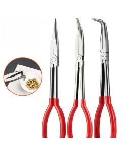 45&90 Degree Long Handled Crucible Pliers, Curved Needle Nose Pliers, Right Angle Curved Pliers for Jewelry Making