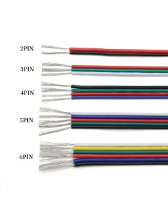 1~50m Electrical Wire Cable 18/20/22AWG 2/3/4/5/6 Pins Cable Connector Electric Cable For WS2812B RGB RGBW 5050 LED Strip Line