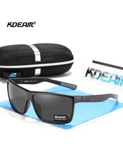 KDEAM Scratch Resistance Sunglasses Men Polarized 100% UV Protection Sun Glasses Integral Spring Hinges And Curved Temples KD029