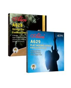 Alice A628 A629 Flat Wound Electric Bass Strings 4-Strings Hexagonal Core NI-Steel/Chrome Alloy Winding