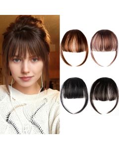 Synthetic Short Straight Clip In Fringe Bangs Black Air bangs Hair Extension Hair Bangs For Women False Bang Hairpiece