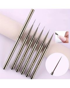 5PCS Nail Art Liner Brushes Hand Painted Brush Acrylic UV Gel Colours Paints Builder Drawing Pen DIY Manicure Design Accessories