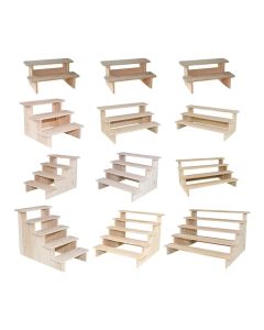 Wooden Multilayer Riser Display Rack Multifunction Jewelry Dessert Cupcake Collectibles Storage Stand Organizers Window Showcase