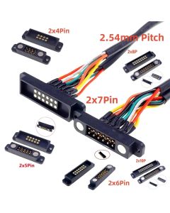 1/3/5/20/50 Pcs Dual Row High Current Magnetic Pogo Pin Connector 8 10 12 14 20 Pole Male Female Pitch 2.54 MM DC Power Charging