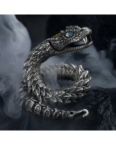 Handmade Retro Bracelet Men's High-end Sense Personality Medusa Rattlesnake Hip-hop Domineering  Series Jewelry