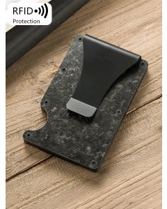 Carbon fiber forged aluminum credit card holder wallet RFID women's and men's intelligent pop-upminimalistwalletblackmetalwallet