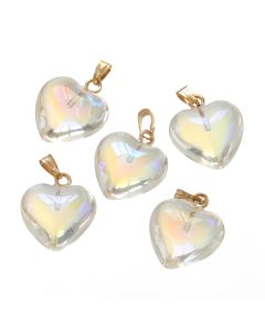 10Pcs/Lot Czech Lampwork Crystal Glass Heart Beads Charms pendant DIY Handmade Jewelry Making Necklaces Earrings Accessories