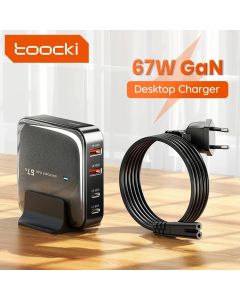 Toocki Charger Charging Station Multi Port 67W GaN USB Charger Desktop Type C PD QC Quick Charge For iPhone MacBook Pro Xiaomi