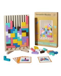 Early Childhood Puzzle, 3D Three-Dimensional Wooden Block Building Blocks, Baby Logic Training Puzzle Toys, Parent-Child