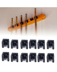 12Pcs Billiard Cue Holders 1.9x1.8x1.8cm Wall Hanging Fishing Rod Holder Plastic Stick Holder Clips Billiard Fishing Accessories