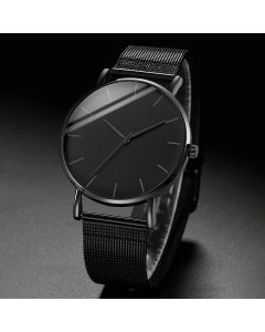Fashion Men Business Watches Ultra Thin Stainless Steel Mesh Belt Quartz Watch
