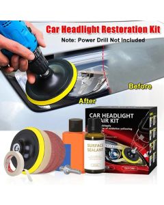 Car Headlights Restoration Kit Chemical Brightener Headlight Polisher Restorer Polishing Paste Set Auto Headlamps Wax Sanding