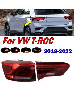 For Volkswagen VW T-ROC 2018-2022 Car LED Tail Light Warning Brake Lamp Turn Signal Reverse Rear Taillight Assembly With Bulb