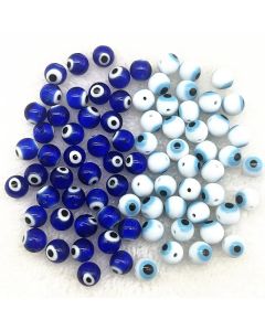 6mm 8mm 10mm Blue/White Glass Beads Evil Eye Beads for Jewelry Making DIY Handmade Bracelets Accessories