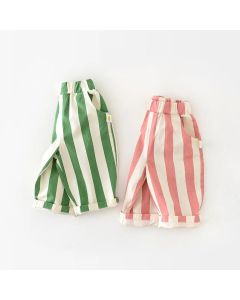 Autumn New Boy Girl Children Loose Striped Casual Pants Baby Pockets Fashion Pants Kid Outdoor Cotton Trousers Toddler Costume