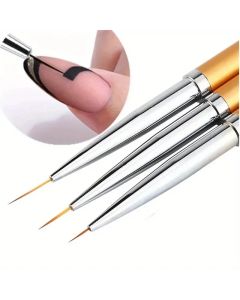 3Pcs Nail Art Liner Brushes French Stripe 3D Tips Line Stripes DIY Drawing Pen UV Gel Brushes Painting Manicure Nail Tool Sets
