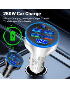 5 in 1 Fast Car Charger for Huawei Xiaomi Phone Car Charger PD QC3.0 Charger Adapter 5V 3.1A for iPhone Samsung Fast Chargering