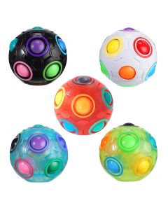 Rainbow Ball Puzzle Magic Cube Football Fidget Toy Luminous 3D Brain Teasers Anti Stress Relief Educational Game for Kids Adults