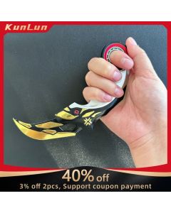 17cm Valorant Championships 2021 Karambit Rotatable All Metal Game Melee Weapon Traning Knife Claw Cosplay Prop Toys Home Decor