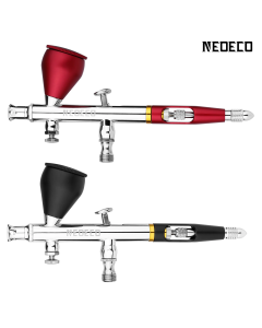 NEOECO NCT-SJ83 Dual Action Airbrush 9cc 1/3 oz Fluid Cups Quick Remove Air brush Cap Design Gravity Feed Set for Model Cake Art