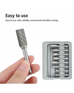 8pcs/set 1/4 Inch 6mm Tungsten Power Tool Carbide Burr Bits Rotary Files CNC Engraving Tool Set for Power Tool