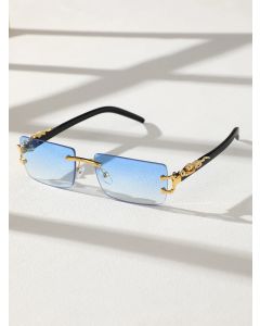 1/2 PCS Fashionable Trendy Frameless Rectangular Personalized Sunglasses For Daily Life