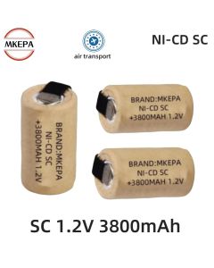 Screwdriver Electric Drill SC Batteries 1.2V 3800mAh Sub C Ni-Cd Rechargeable Battey With Tab Power Tool NiCd SUBC Cells.