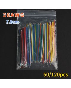 50/120Pcs 26AWG Breadboard Jumper Wire Cable Kit Tin-Plated PCB Solder Cable Flexible PVC Electronic Wire 7.8cm