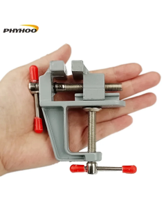 PHYHOO Aluminum Mini Table Clamp Small Bench Vice Jeweler Hobby Clamps DIY Mold Craft Repair Tool Portable Work Bench Screw Vise