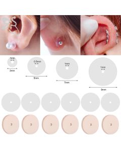 ZS 6-200pcs/lot Silicone Piercing Healing Discs Set Flexible Anti Hyperplasia Flat Clear Medical Grade Silicone Disc 3/5/7/9MM
