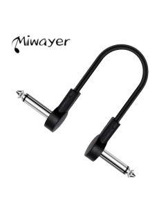 Miwayer Guitar Effect Pedal Flat Patch Cables 5 Inch Length with 1/4 Inch Right Angle Connectors Patch Cable Kit 1 Packs