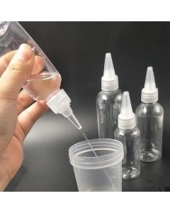 10-200ml Empty Dropper Bottle Transparent Plastic Refillable Nozzle Dropper with Cap Small Extrusion Bottle Portable Packing