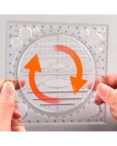 Multifunction Rotatable Ruler Drawing Template Art Design Architect Stereo Geometry Circle Drafting Measuring Scale Kawaii ruler