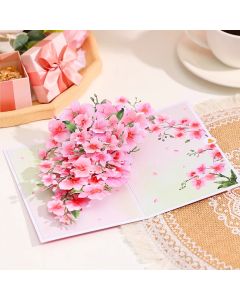 Phalaenopsis Blossom Greeting Cards Creative Pop Up Postcard Pink Flowers Decor Mothers Day Valentines Day Gifts With Envelope