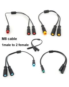 M8 Julet waterproof 1 male to 2 female 2/3/4/5/6 pin Ebike DC splitter sensor Connector Cable Electric Bicycle Butt Joint Plug