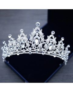 Wedding Hair Tiara Crystal Bridal Tiara Crown Silver Color Diadem Veil Tiaras Wedding Hair Accessories Headpieces Head Jewelry