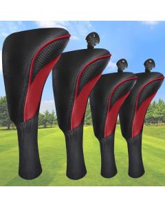4-Piece Premium Golf Club Head Cover Set-Includes 1 Driver, 1 Fairway Wood & 2 Hybrids Universal Fit For Men & Women