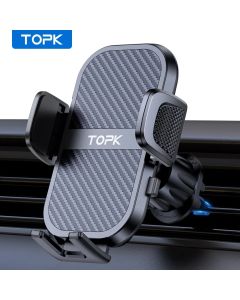TOPK Car Phone Holder Air Vent, Car Phone Holder Mount 360° Rotation, Adjustable Clip Compatibility Fit for All 4"-7" Smartphon